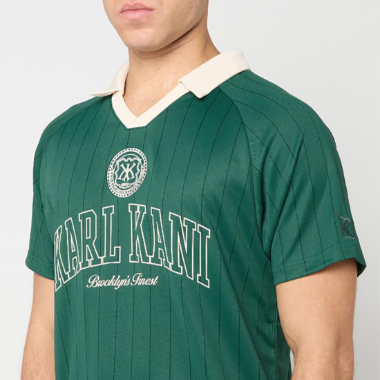 Karl Kani Ανδρική μπλούζα polo Heritage Emblem Shadow Pinstripe Soccer Jersey
